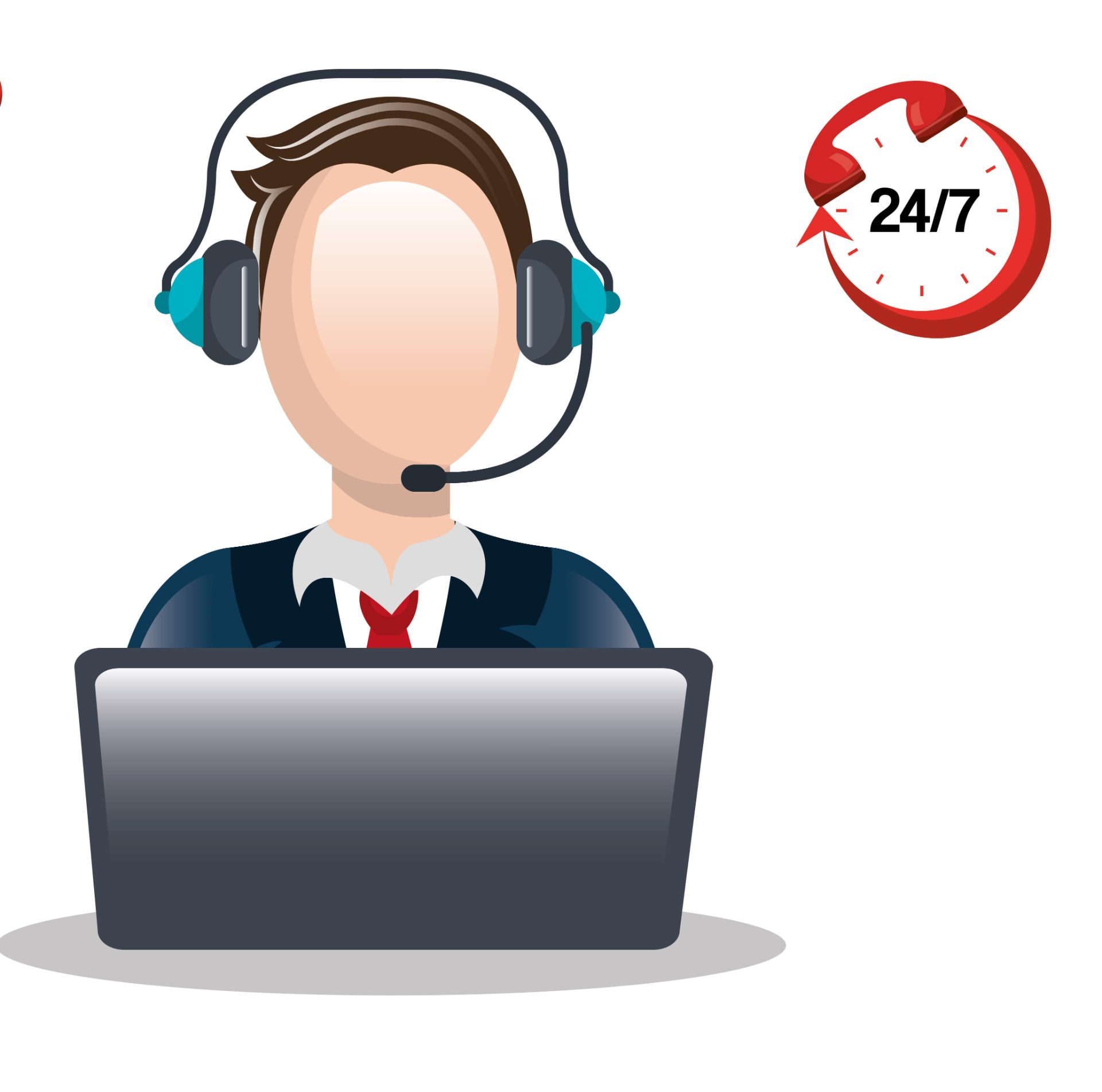 Illustration of a round-the-clock call handling service
