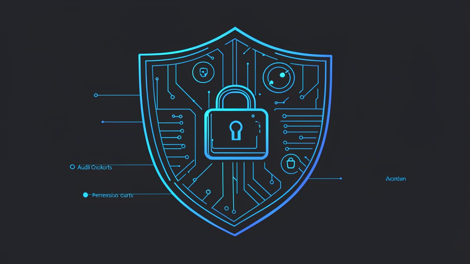 Shield diagram with permission gates and audit checkpoints